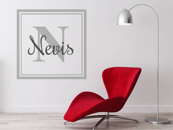 Wandtattoo Nevis als eckiges Monogramm