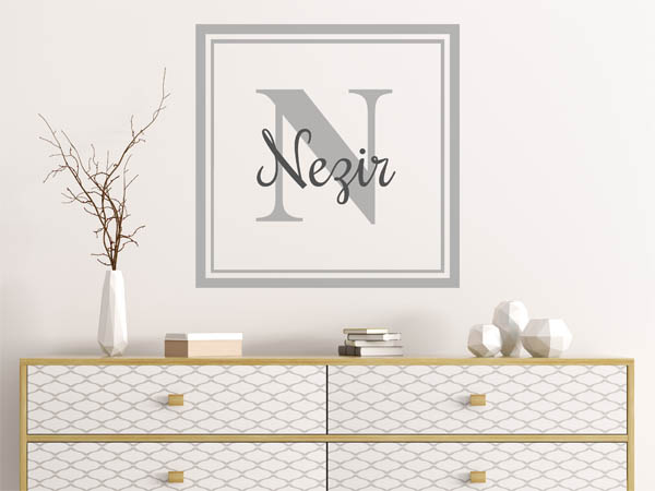 Wandtattoo Nezir als eckiges Monogramm