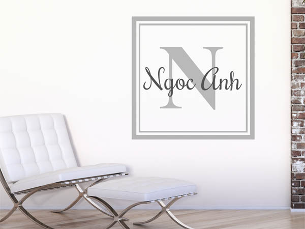 Wandtattoo Ngoc Anh als eckiges Monogramm