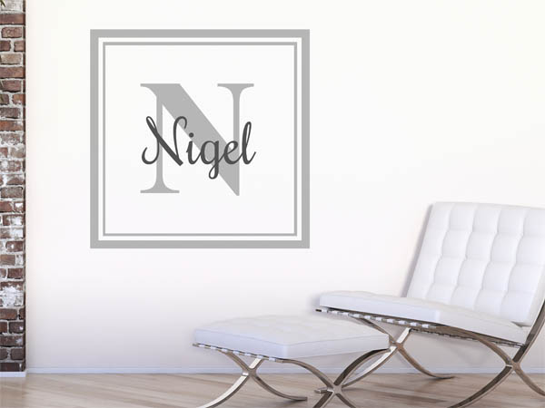 Wandtattoo Nigel als eckiges Monogramm