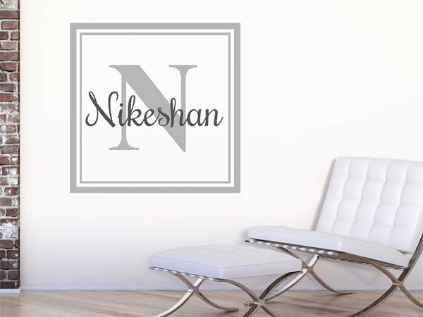 Wandtattoo Nikeshan als eckiges Monogramm