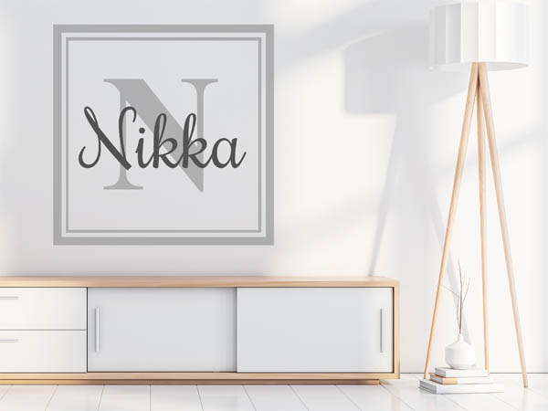 Wandtattoo Nikka als eckiges Monogramm