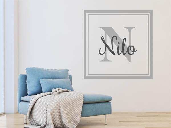 Wandtattoo Nilo als eckiges Monogramm