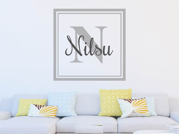 Wandtattoo Nilsu als eckiges Monogramm
