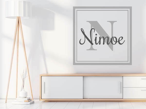 Wandtattoo Nimoe als eckiges Monogramm