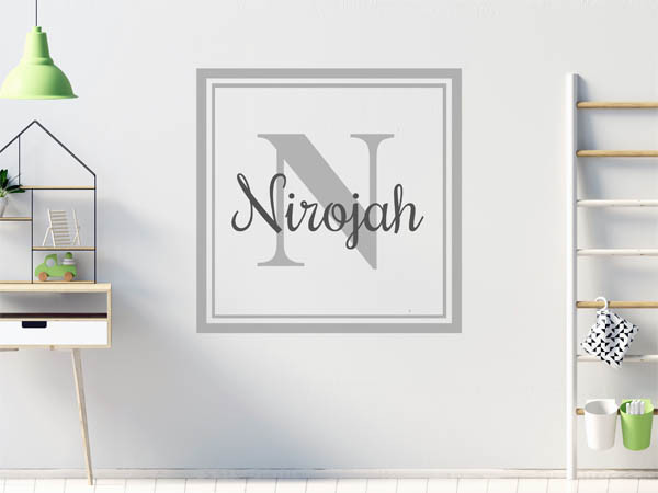 Wandtattoo Nirojah als eckiges Monogramm