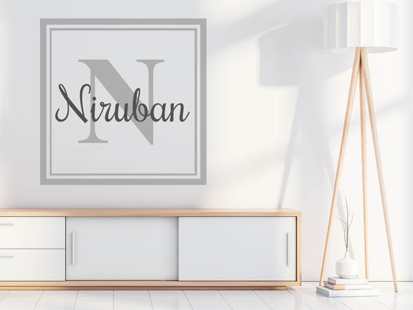 Wandtattoo Niruban als eckiges Monogramm