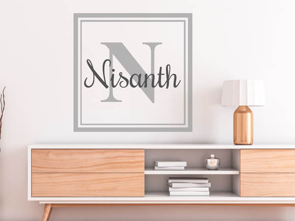 Wandtattoo Nisanth als eckiges Monogramm