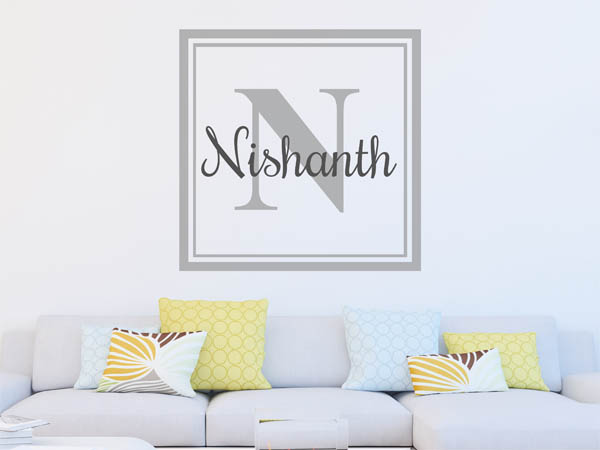 Wandtattoo Nishanth als eckiges Monogramm
