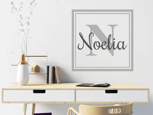 Wandtattoo Noelia als eckiges Monogramm