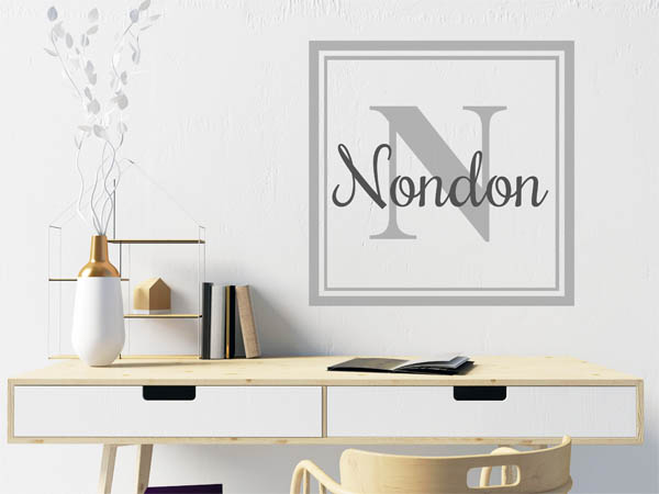 Wandtattoo Nondon als eckiges Monogramm