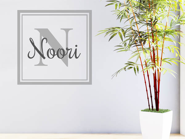 Wandtattoo Noori als eckiges Monogramm