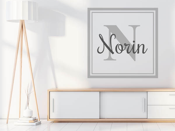 Wandtattoo Norin als eckiges Monogramm