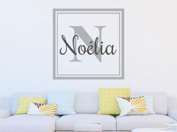 Wandtattoo Noélia als eckiges Monogramm