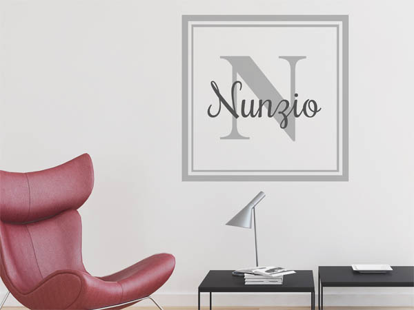 Wandtattoo Nunzio als eckiges Monogramm