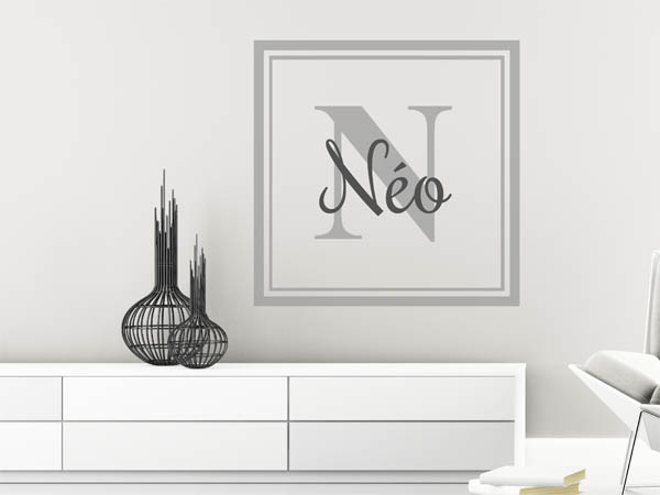 Wandtattoo Néo als eckiges Monogramm