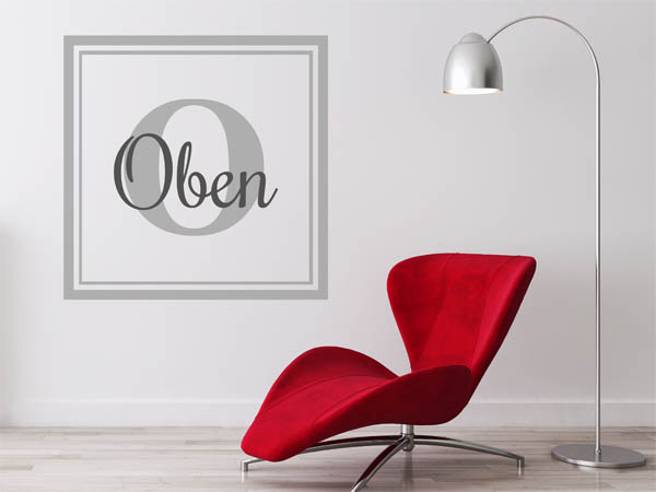 Wandtattoo Oben als eckiges Monogramm