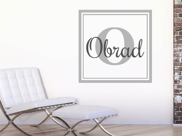 Wandtattoo Obrad als eckiges Monogramm