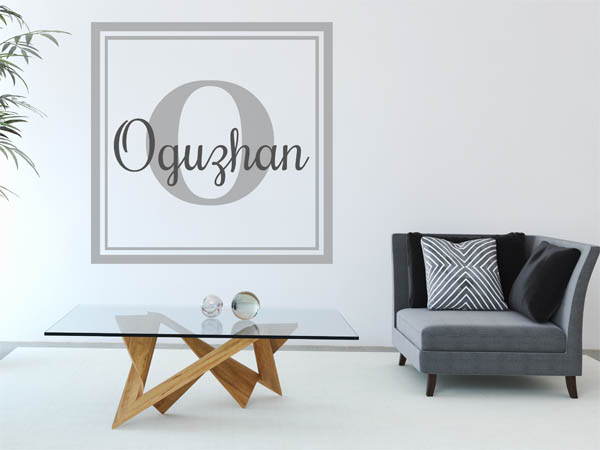 Wandtattoo Oguzhan als eckiges Monogramm