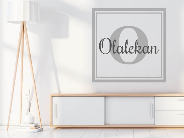 Wandtattoo Olalekan als eckiges Monogramm