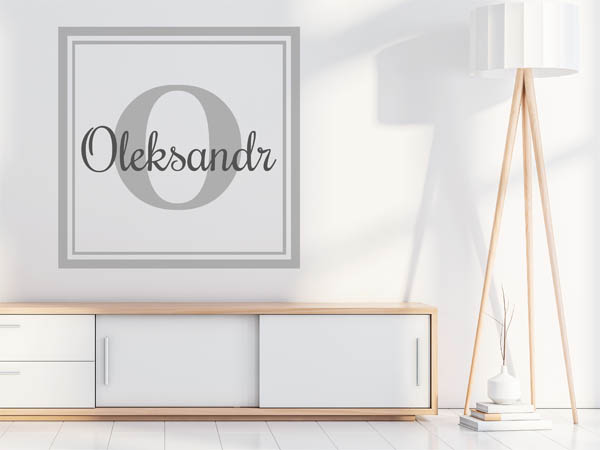 Wandtattoo Oleksandr als eckiges Monogramm