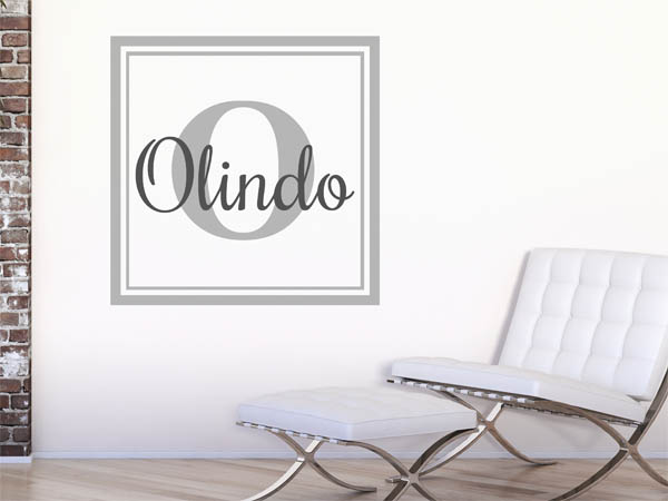 Wandtattoo Olindo als eckiges Monogramm