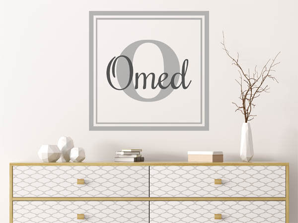 Wandtattoo Omed als eckiges Monogramm