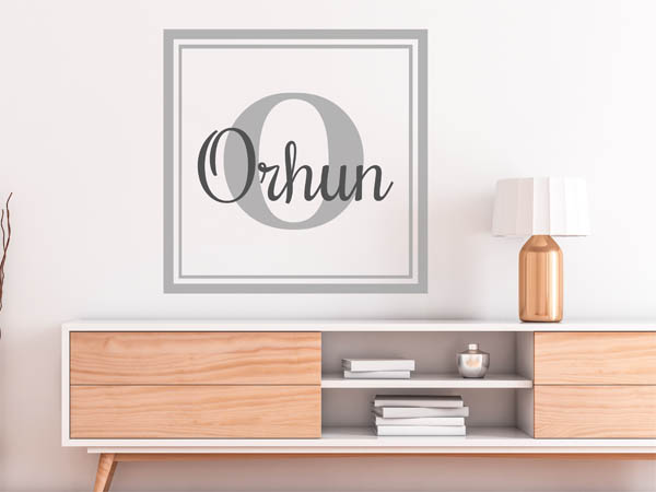 Wandtattoo Orhun als eckiges Monogramm