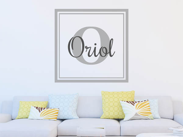 Wandtattoo Oriol als eckiges Monogramm