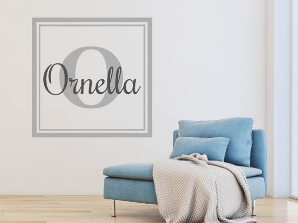 Wandtattoo Ornella als eckiges Monogramm