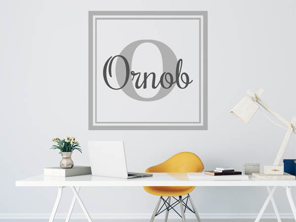 Wandtattoo Ornob als eckiges Monogramm