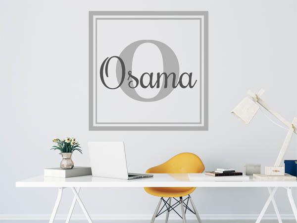 Wandtattoo Osama als eckiges Monogramm