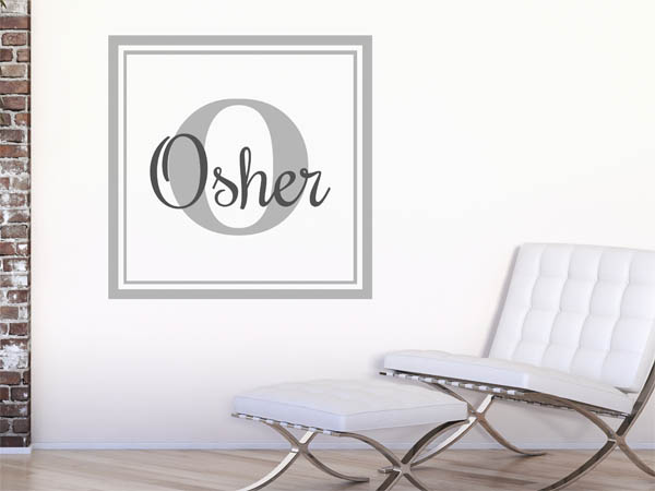 Wandtattoo Osher als eckiges Monogramm