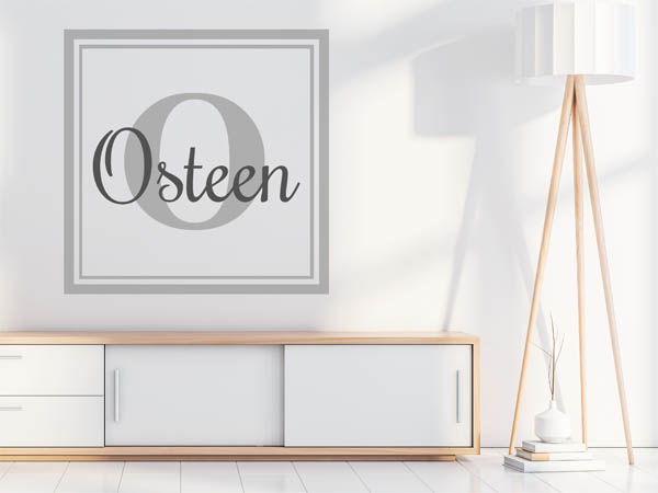 Wandtattoo Osteen als eckiges Monogramm