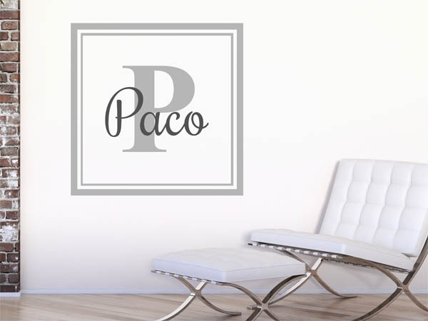 Wandtattoo Paco als eckiges Monogramm