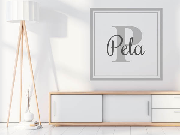 Wandtattoo Pela als eckiges Monogramm