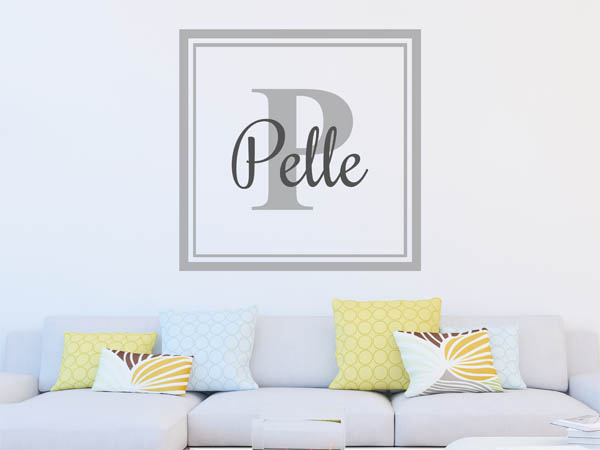 Wandtattoo Pelle als eckiges Monogramm