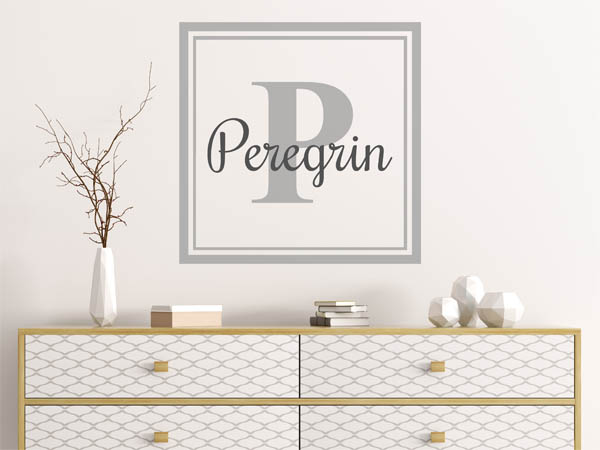 Wandtattoo Peregrin als eckiges Monogramm