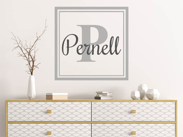 Wandtattoo Pernell als eckiges Monogramm