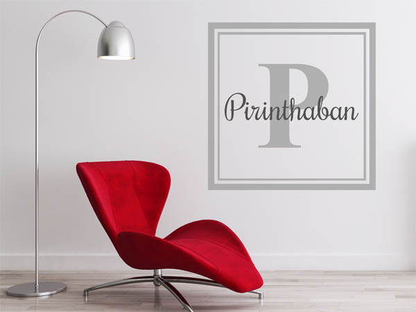 Wandtattoo Pirinthaban als eckiges Monogramm