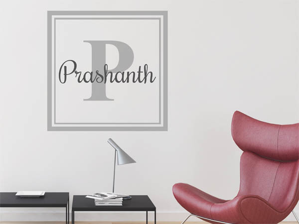Wandtattoo Prashanth als eckiges Monogramm