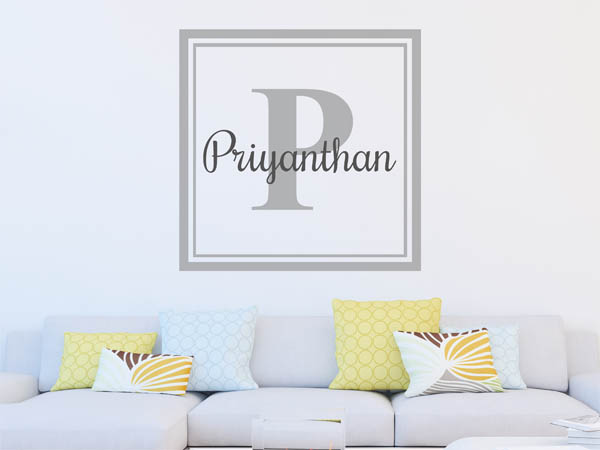 Wandtattoo Priyanthan als eckiges Monogramm