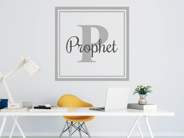Wandtattoo Prophet als eckiges Monogramm