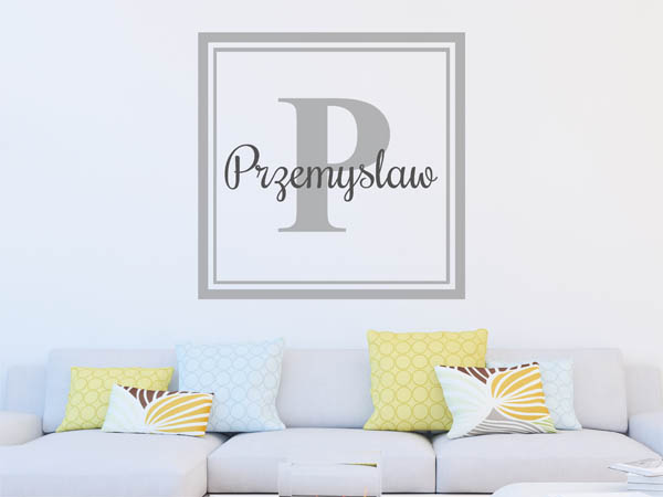 Wandtattoo Przemyslaw als eckiges Monogramm