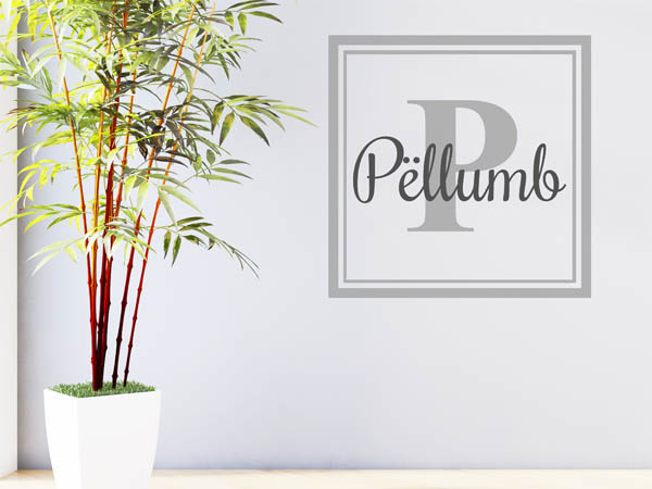 Wandtattoo Pëllumb als eckiges Monogramm