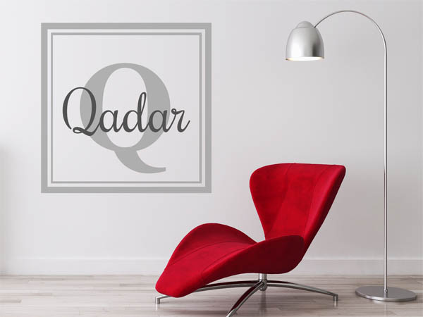 Wandtattoo Qadar als eckiges Monogramm