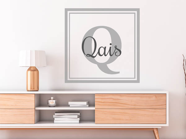Wandtattoo Qais als eckiges Monogramm