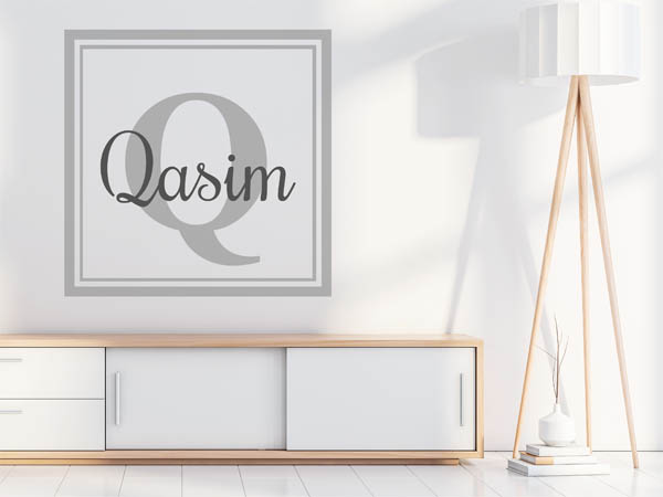 Wandtattoo Qasim als eckiges Monogramm