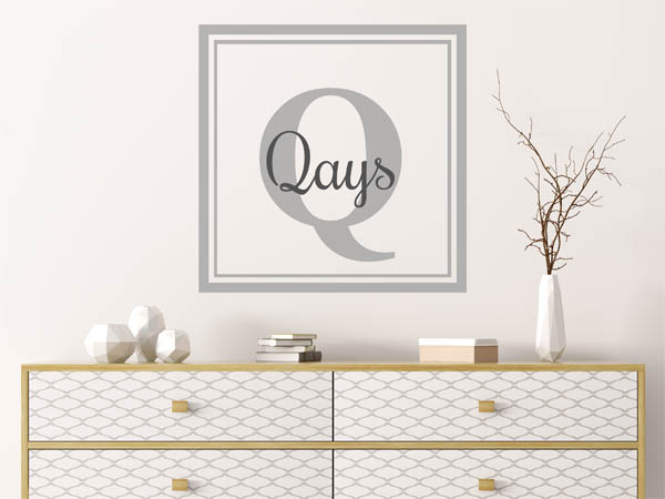 Wandtattoo Qays als eckiges Monogramm