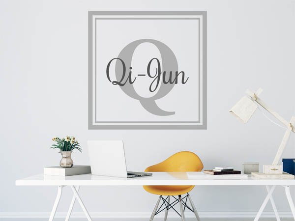 Wandtattoo Qi-Jun als eckiges Monogramm